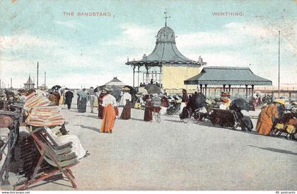 B394 England 1909 Worthing Bandstand vintage postcard