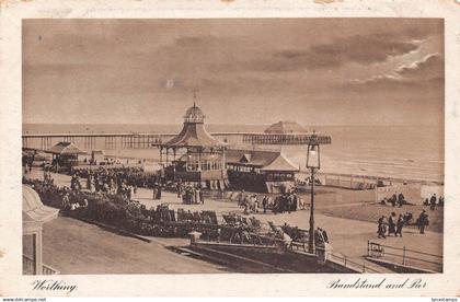 England Worthing Bandstand and Pier vintage postcard