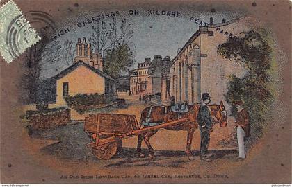 Northern Ireland - ROSTREVOR - An old irish low-back car or wheel car - Irish Greetings on Kildare Peat paper