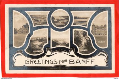 SCOTLAND BANFFSHIRE   BANFF  GREETINGS FROM   RP MULTI VIEW   pu 1906