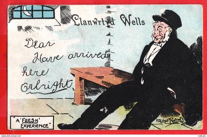 BRECONSHIRE   LLAWRTYD WELLS     HAVE ARRIVED HERE ALRIGHT !   HUMOUR  pu 1907