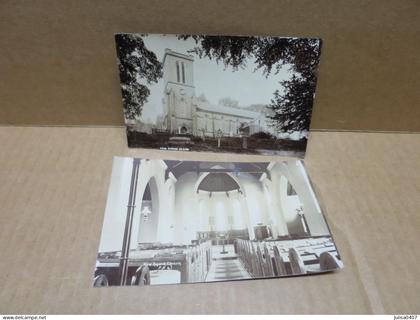 NEW RADNOR CHURCH (Pays de Galles) 2 cartes intérieur extérieur