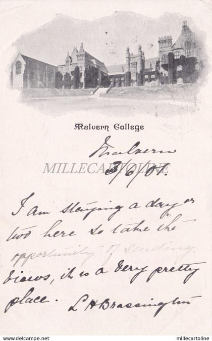 ENGLAND - Malvern College 1901 Postcard