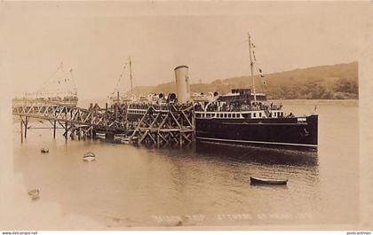 Wales - Maiden Trip of Saint Tuno ship at Menai Bridge, Gwynedd - REAL PHOTO