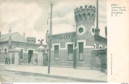 A916 US Entrance to Navy Yard Brooklyn New York vintage postcard