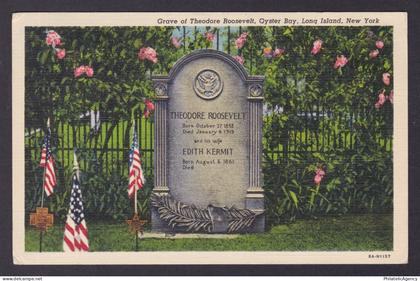 Postcard, United States, Long Island NY, Grave of Theodore Roosevelt, Oyster Bay