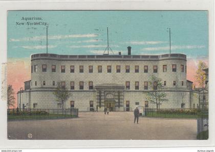Aquarium NYC old postcard posted 1929 to Wien - ported - Austria postage due stamp b230720