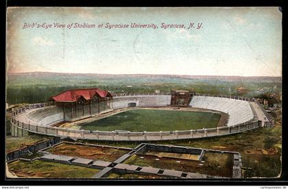 AK Syracuse, NY, Bird`s Eye View of Stadium at Syracuse University