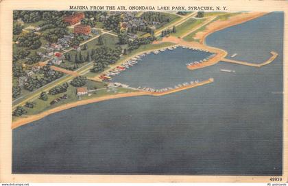 B670 US 1950 Marina from Air Onondaga Lake Park Syracuse New York postcard
