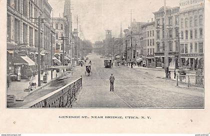 Usa - UTICA (NY) Genesee Street, near bridge - SEE SCANS FOR CONDITION The postcard has 4 small pin holes