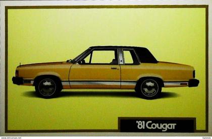 ► MERCURY COUGAR 1981 -  Garage Automobile Publicity (Litho.U.S.A) Roadside