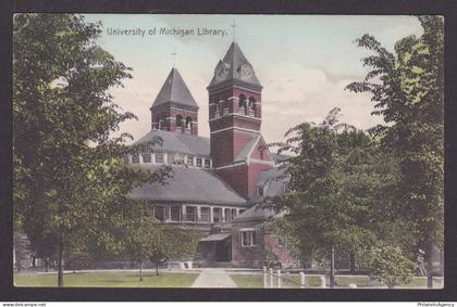Vintage postcard USA Ann Arbor MI Michigan University of Michigan Old Library
