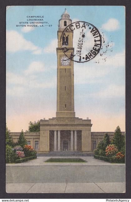 Vintage postcard USA Baton Rouge LA Louisiana State University Campanile