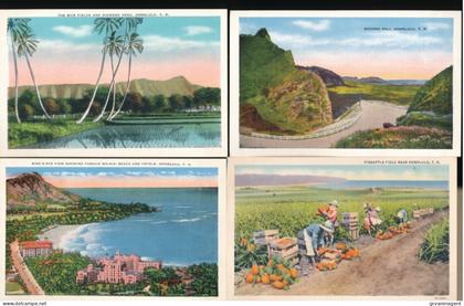 HONOLULU & HAWAI   12 POSTCARTS.     LOOK SCANS