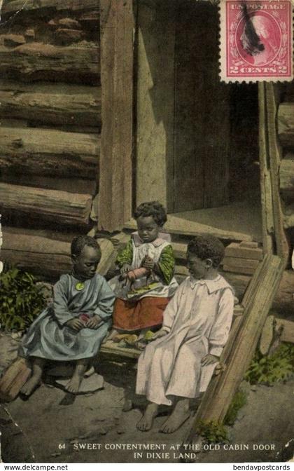 Black Americana, "Sweet Contentment" (1915) C.T. Photochrom Postcard No. 64