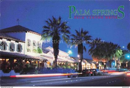 Palm Springs California USA Picturesque Palm Canyon Drive at night