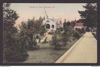 Vintage postcard USA Pomona CA California Second St Park Gardens