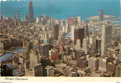 CPM Chicagos Skyscrapers Chicago Illinois Aerial view of Downtown Chicago