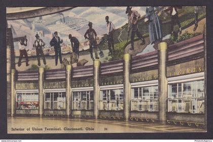 Postcard, United States, Cincinnati OH, Interior of Union Terminal