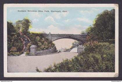 Postcard, United States, Cincinnati OH, Southern Driveway, Eden Park