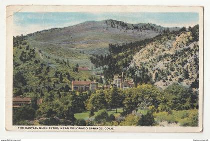The Castle, Glen Eyrie, Near Colorado Springs old postcard posted 1923 Pueblo to Zagreb b250520
