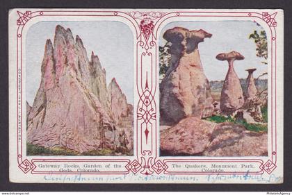Vintage postcard USA Colorado Springs CO Gateway Rocks Monument Park Multiview