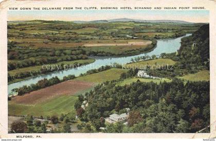 Milford Delaware Hotel Schanno and Indian Point House view down the Delaware fro