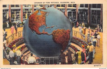 B673 US Interior of Ford Rotunda Dearborn Michigan vintage postcard
