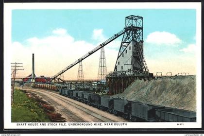 AK Duluth, Underground Mine, Shaft House and Stock Pile, Bergbau