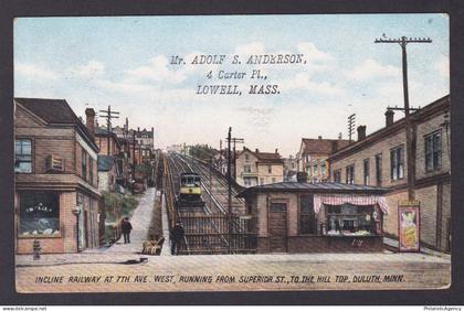 Postcard, United States, Duluth MN, Incline Railway at 7th Avenue West