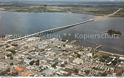 Fort Myers Bridge Caloosahatchee River aerial view