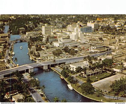 B351 US Bridge over New River Fort Lauderdale Florida postcard