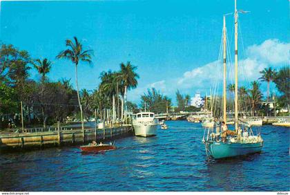 Etats-Unis - Fort Lauderdale - Boats along new river  - Bateaux - CPM - Voir Scans Recto-Verso