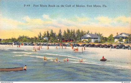 US Florida Fort Myers Beach on Gulf of Mexico vintage postcard B961