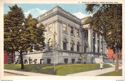B313 US Public Library Fort Wayne Indiana vintage postcard