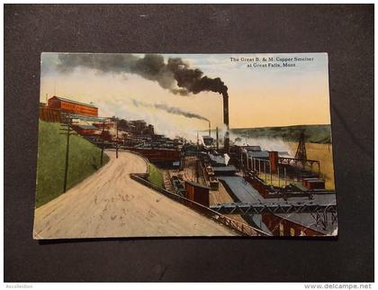 The Great B & M Copper Smelter at Great Falls Mont AMERIQUE, ETAT UNIS, MONTANA