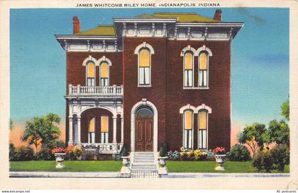 C162 Indiana Indianapolis James Whitcomb Riley Home 1938 vintage  postcard