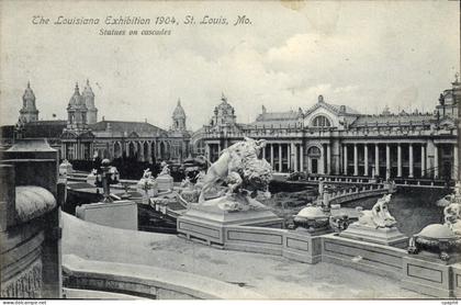 CPA The Louisiana Exposition St Louis Mo Statues Mo Cascades