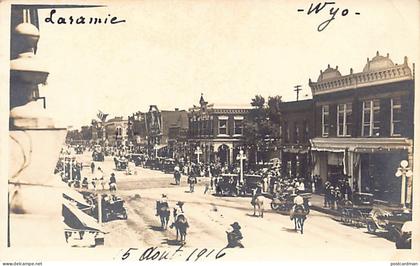 Usa - LARAMIE (WY) Main Street - 5th August 1916 - REAL PHOTO