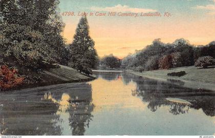 B518 US Lake in Cave Hill Cemetery Louisville Kentucky postcard