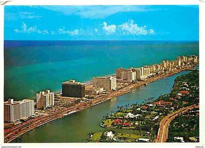 Carte Postale - Etats Unis - Miami Beach - Ocean Front Hotels between Indian Creek ant the Atlantic Ocean on Miami Beach