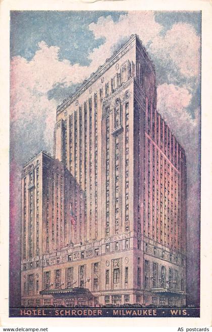 B360 US Hotel Schroeder Milwaukee Wisconsin vintage postcard