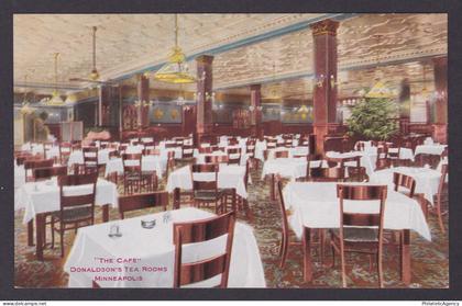 Postcard, United States, Minneapolis MN, The Cafe Donaldson's Tea Rooms