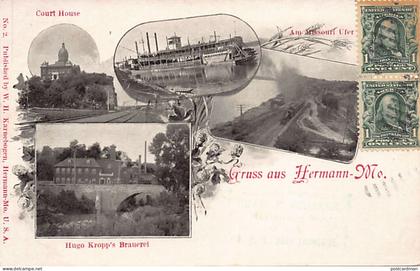 Usa - HERMANN (MO) Gruss aus - Kropp Brewing Co. - Missouri Paddle Boat - Court-House