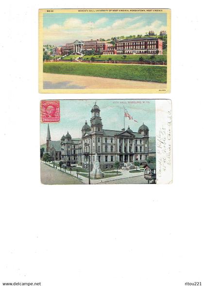 lot 2 cpa - WEST VIRGINIA - Morgantown - West Virginia Women's Hall University 1951  / City Hall WHEELING
