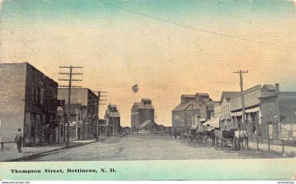 US Bottineau North Dakota Thompson Street vintage postcard