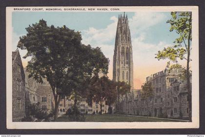 Vintage postcard USA New Haven CT Yale Branford Court Memorial Quadrangle