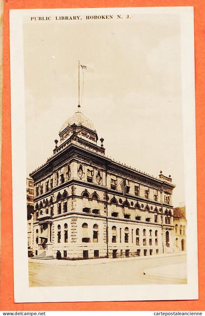 22706 ️  Rare  HOBOKEN NJ-New Jersey USA ◉ Public Library (•◡•) 1921 André LEGER à Vve LARUE rue Tourneville Le Havre