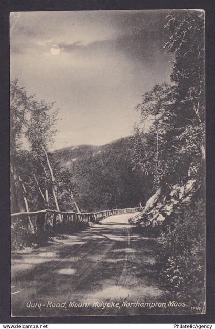 Postcard, United States, Northampton MA, Auto-Road, Mount Holyoke