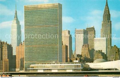 New York City United Nations Building Empire State and Chrysler Building